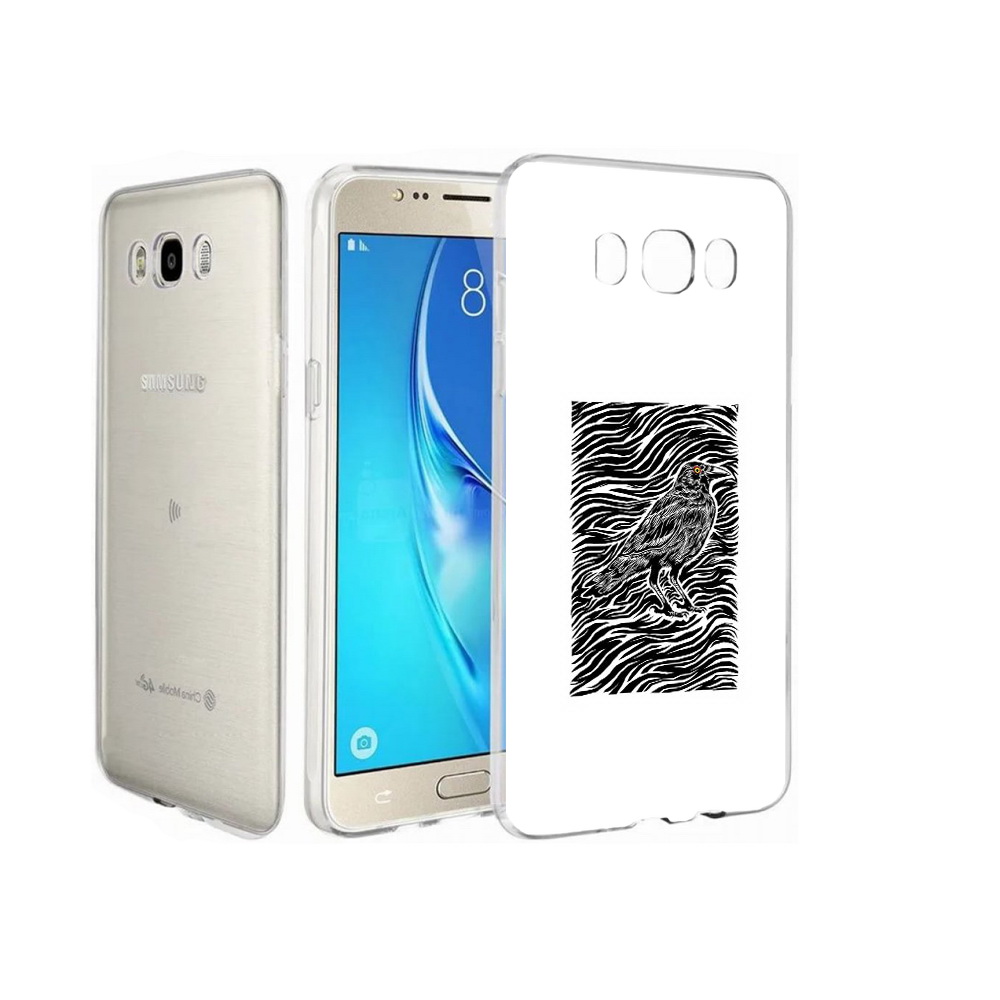 

Чехол MyPads Tocco для Samsung Galaxy J7 ворон в абстракции, Прозрачный, Tocco