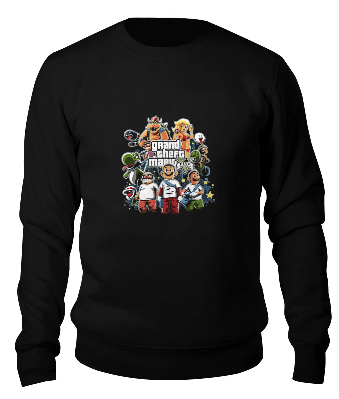 

Свитшот унисекс Printio Mario gta черный XS, Mario gta
