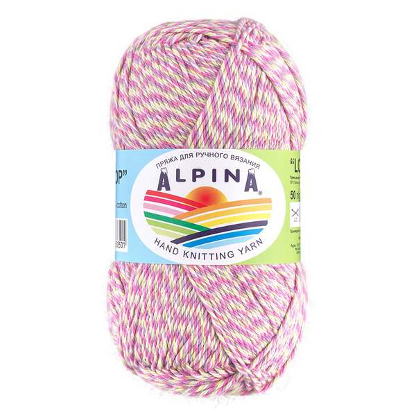 

Пряжа ALPINA LOLLIPOP 10 шт. в упак. цвет розовый-малиновый-сиреневый-салатовый