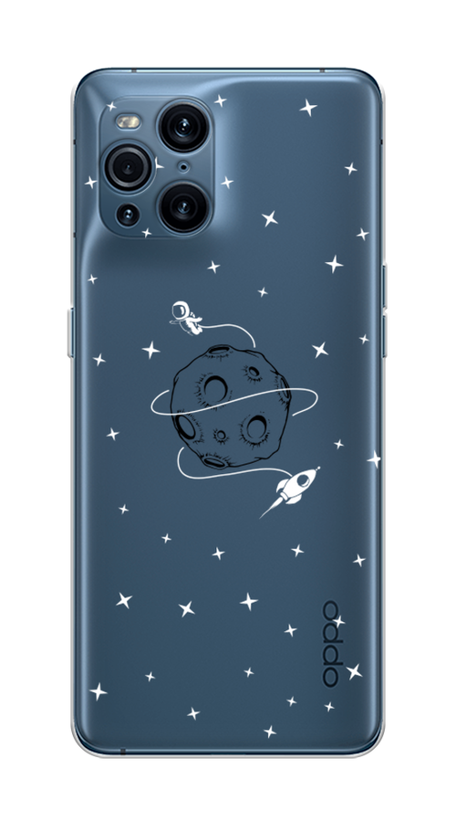 

Чехол на Oppo Find X3 Pro "Полет вокруг луны", Белый;серый;черный, 255750-2