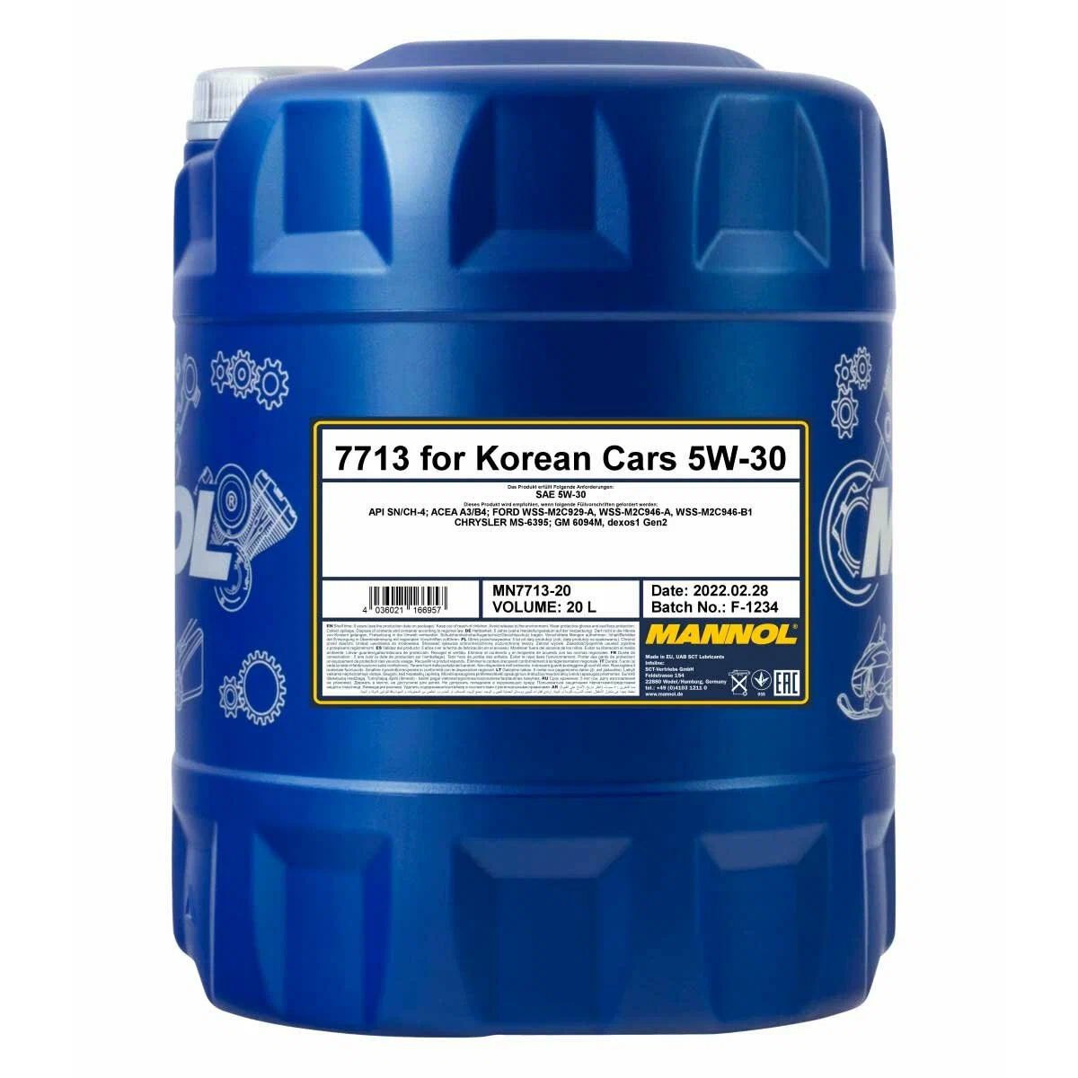 

Масло моторное O.E.M. for Korean cars 5W-30 (20л). MANNOL 7023