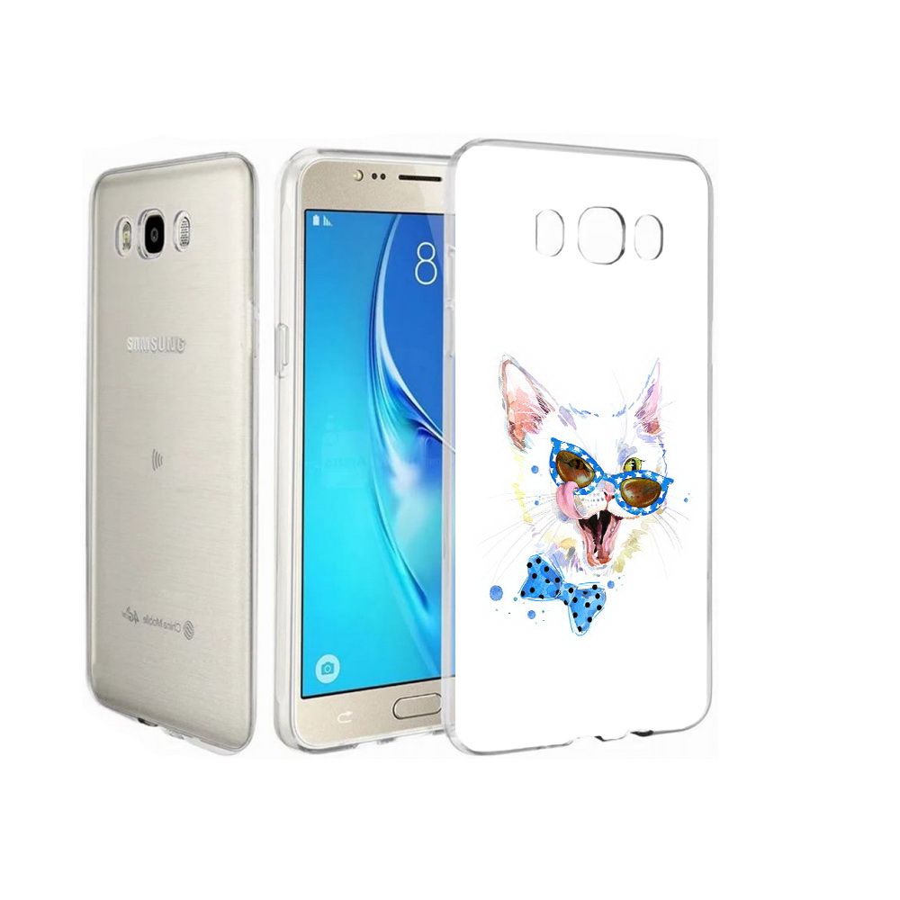 

Чехол MyPads Tocco для Samsung Galaxy J7 белый кот, Прозрачный, Tocco