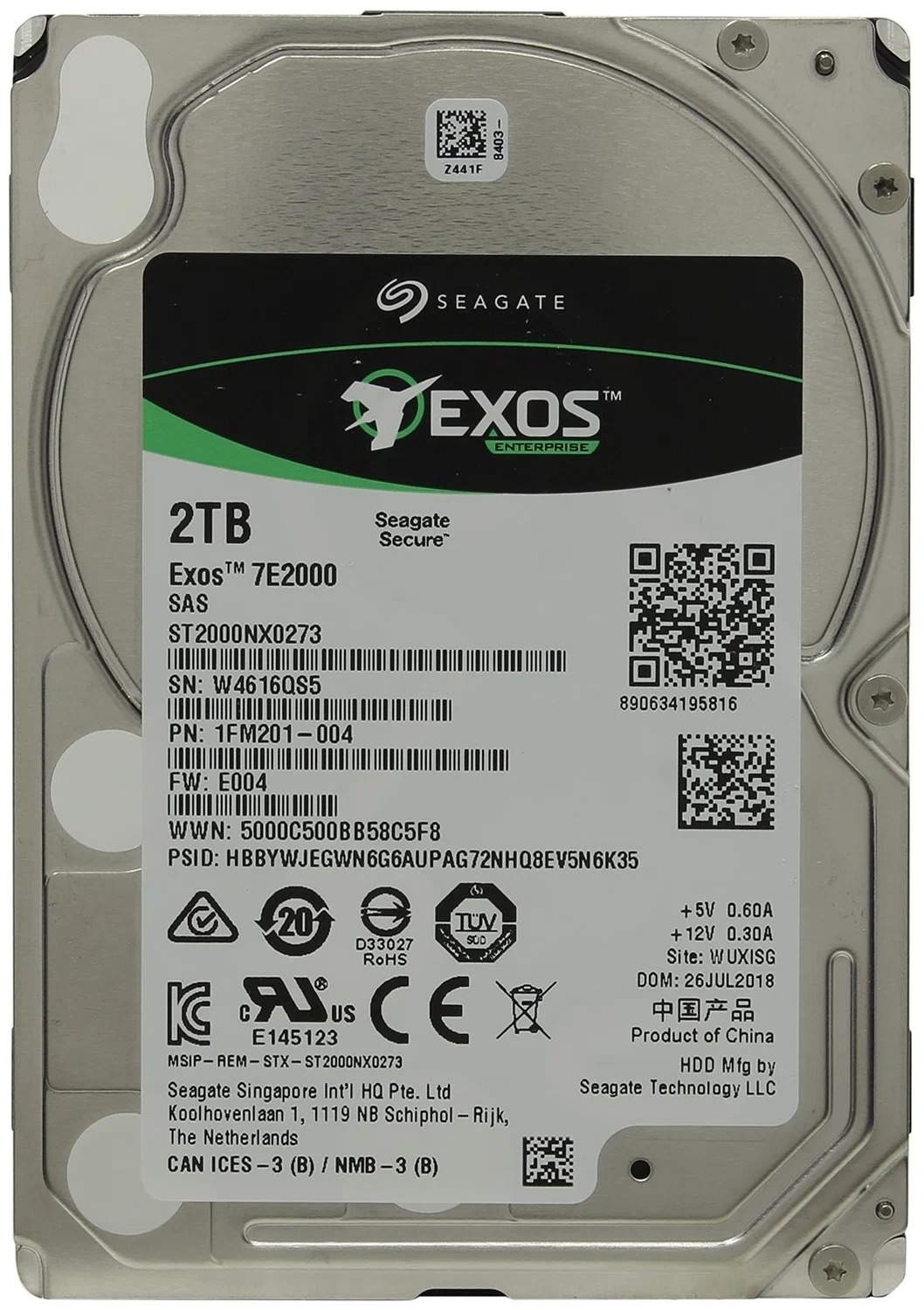 Жесткий диск Seagate 2TB Enterprise Capacity 2.5 HDD (ST2000NX0273)