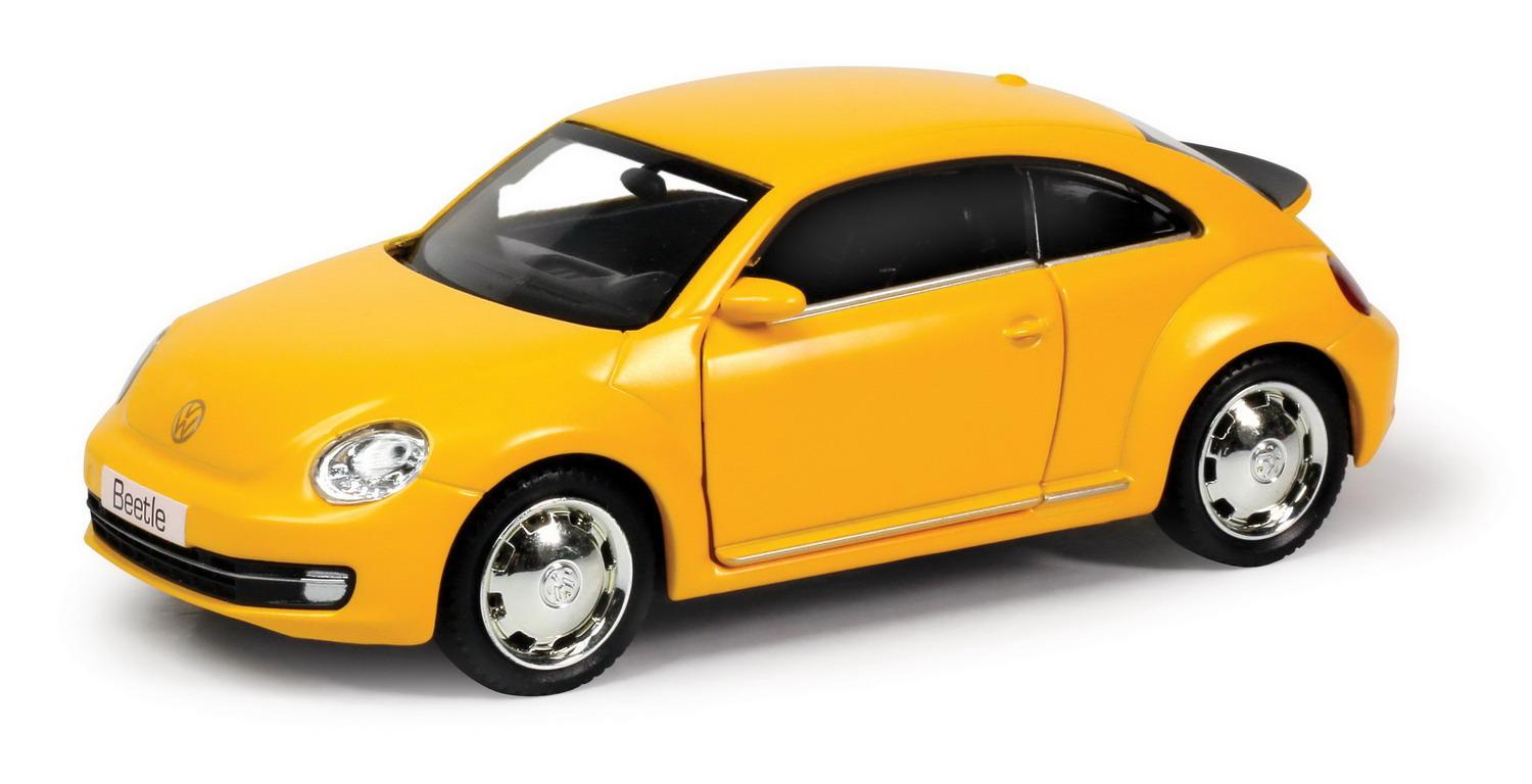 Машина металлическая RMZ City 1:32 Volkswagen New Beetle, желтый матовый цвет hot1 36 scale wheel city orv vehicle land defender rovers metal model pull back diecast car alloy toys collection for boys gifts