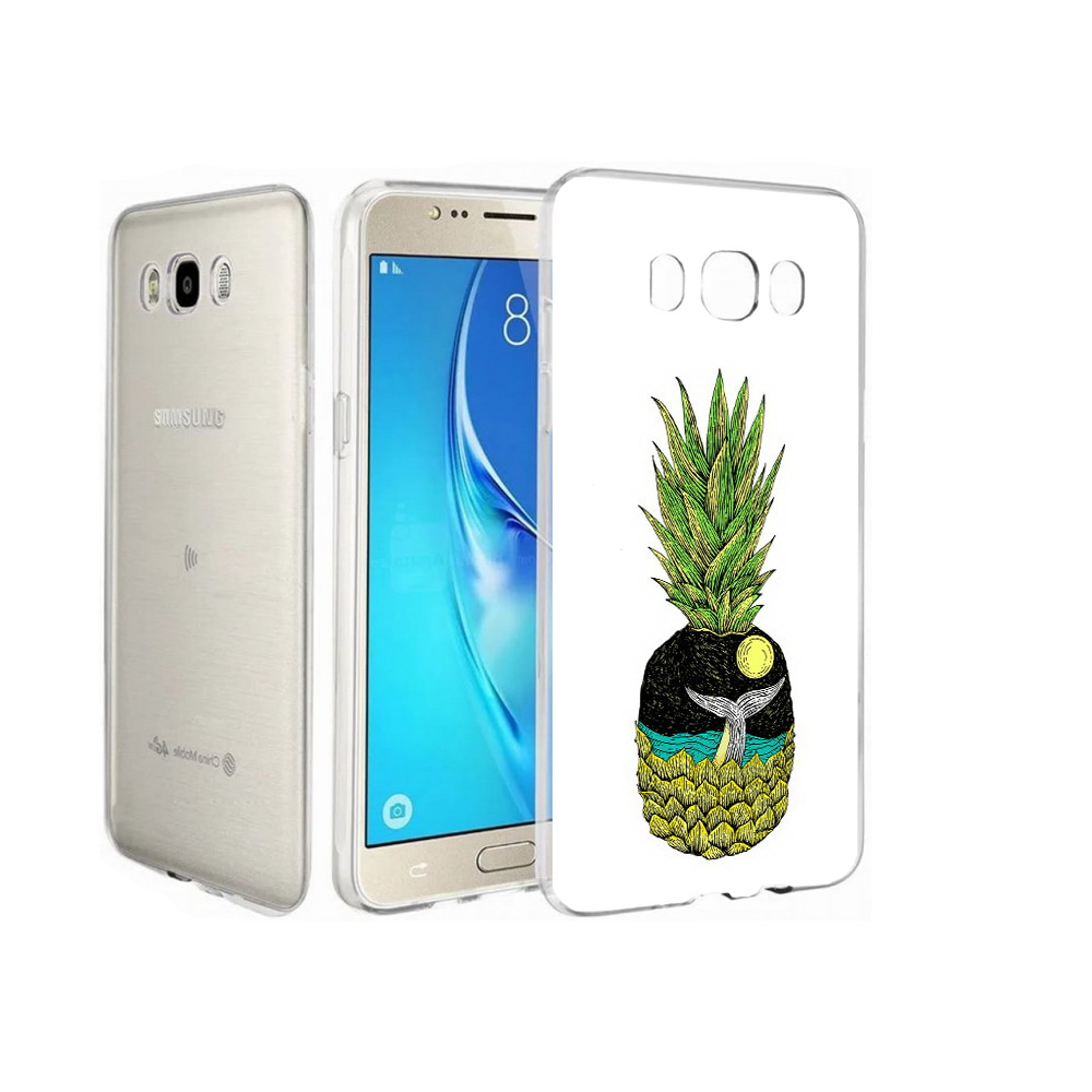 

Чехол MyPads Tocco для Samsung Galaxy J7 ананас с китом, Прозрачный, Tocco