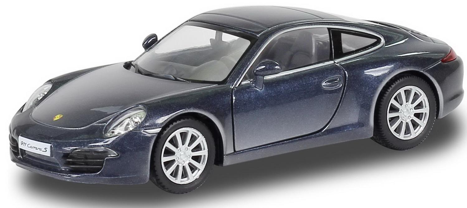 Машина металлическая RMZ City 1:32 Porsche 911 Carrea S, синий цвет, двери открываются машина металлическая rmz city 1 32 mclaren 650s инерционная синий 554992 blu