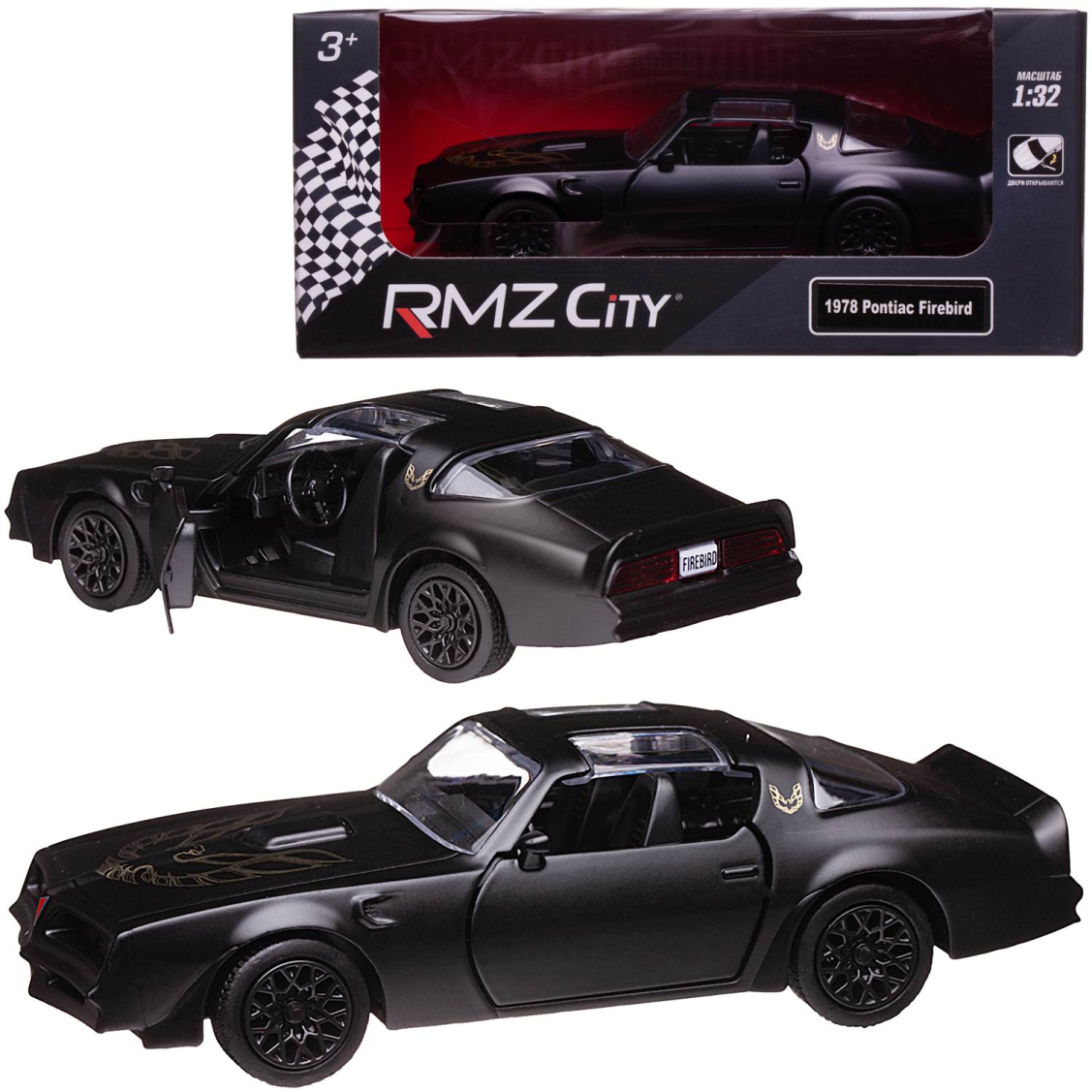 Машина металлическая RMZ City 1:32 Pontiac Firebird 1978 машинка hot wheels hw modified 1970 pontiac firebird hkk49 n522