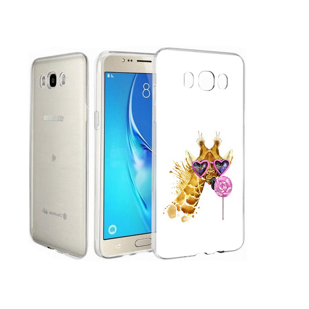 

Чехол MyPads Tocco для Samsung Galaxy J7 акварельный жираф, Прозрачный, Tocco