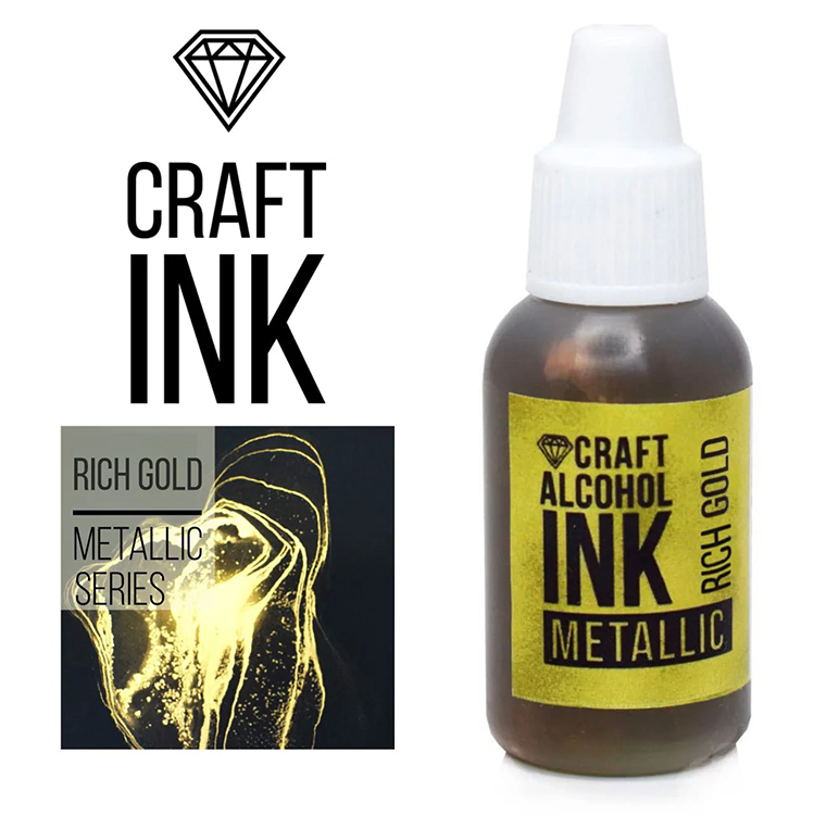 

Алкогольные чернила Craft INK, Rich Gold Metallic (Роскошное золото) 20 мл CAI-033a