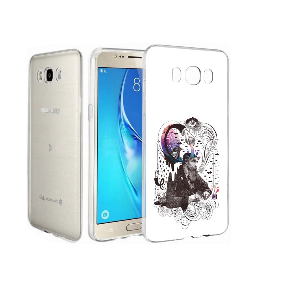 

Чехол MyPads Tocco для Samsung Galaxy J7 абстракция думающий мужчина, Прозрачный, Tocco