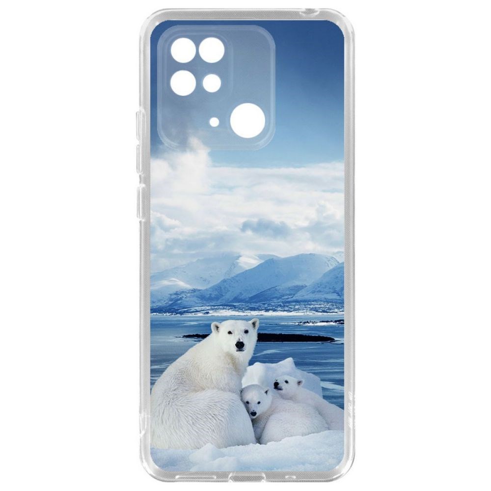 

Чехол-накладка Krutoff Clear Case Полярные медведи для Xiaomi Redmi 10C, Прозрачный