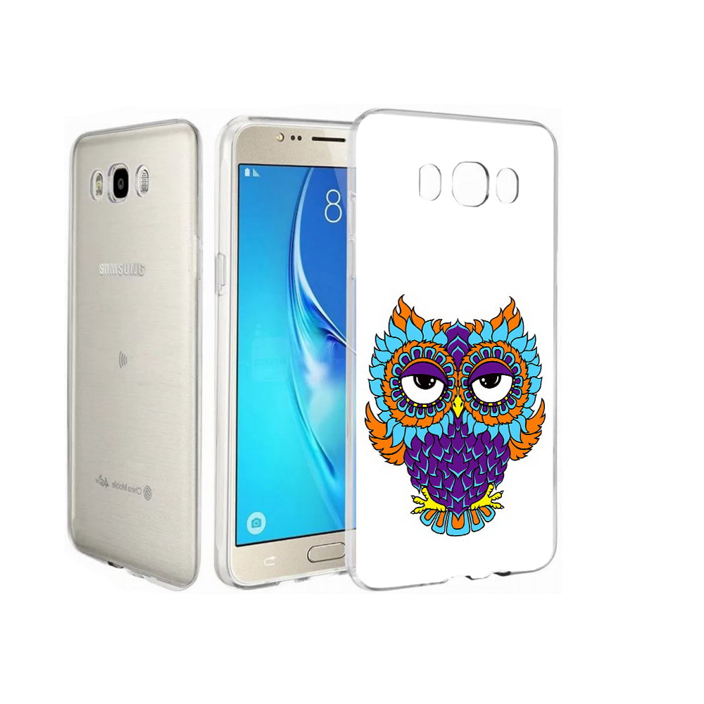 

Чехол MyPads Tocco для Samsung Galaxy J7 Цветная сова, Прозрачный, Tocco