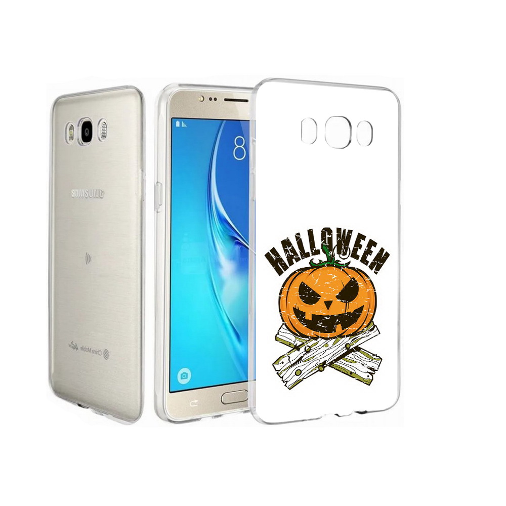 

Чехол MyPads Tocco для Samsung Galaxy J7 Хэллоуин доски тыква, Прозрачный, Tocco