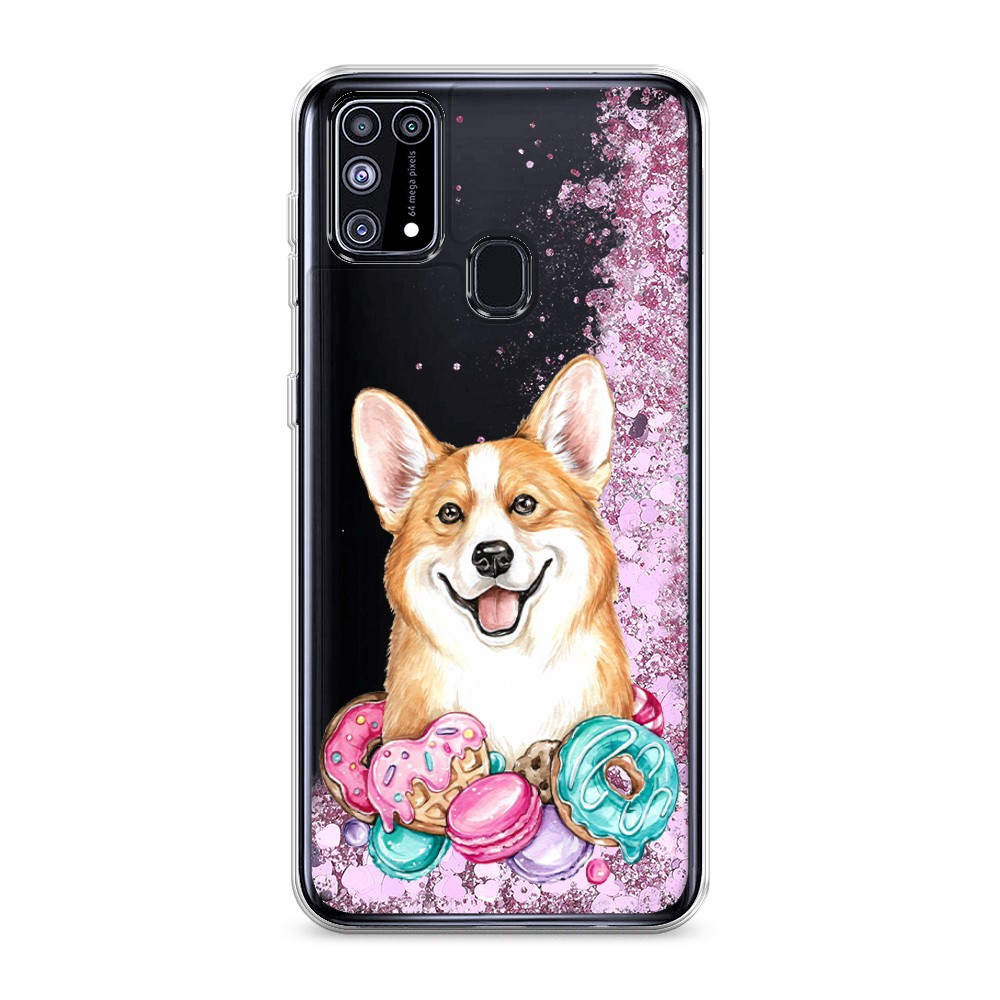 

Жидкий чехол с блестками "Корги и сладости" на Samsung Galaxy M31, 2100794-1