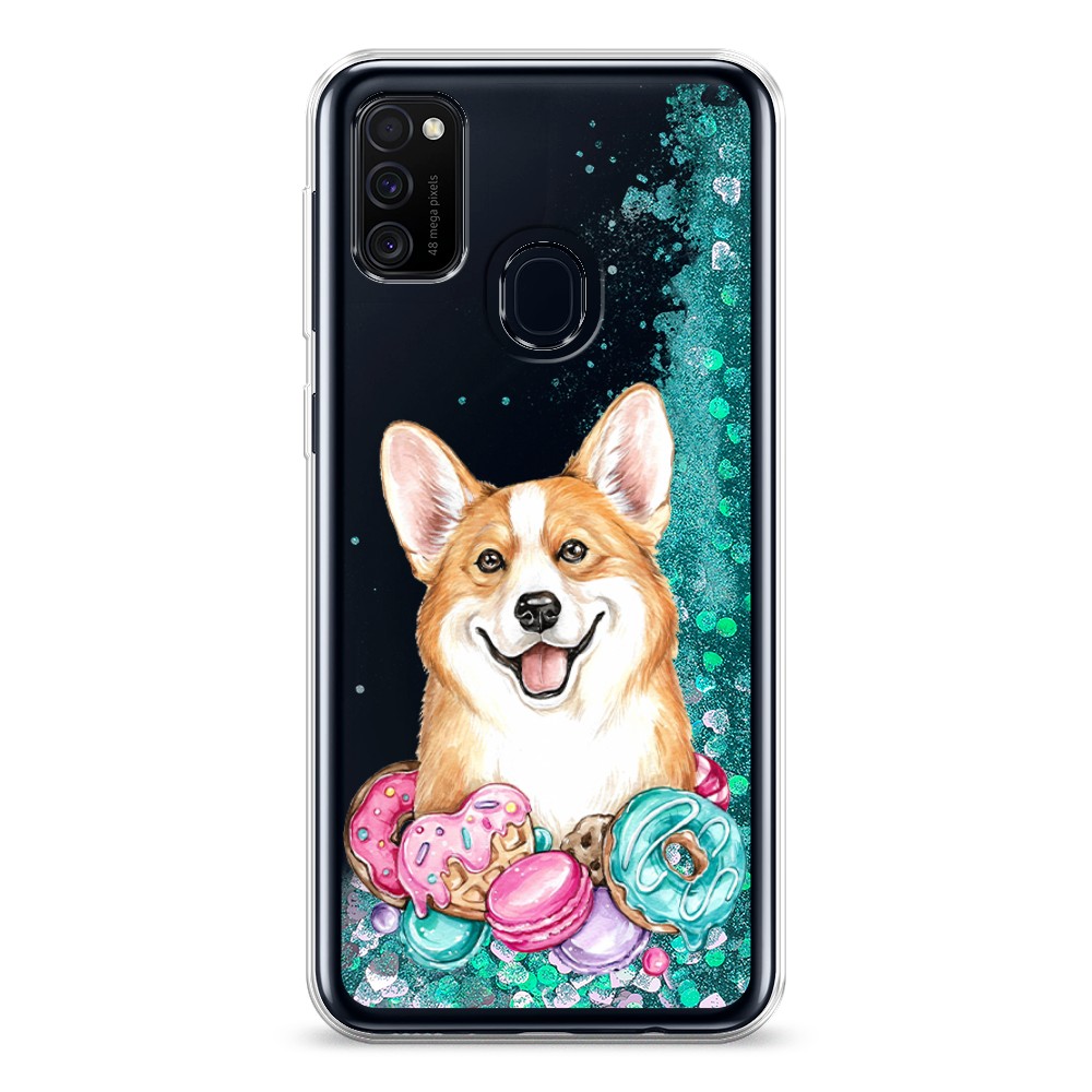 

Жидкий чехол с блестками "Корги и сладости" на Samsung Galaxy M30s, 29895-1