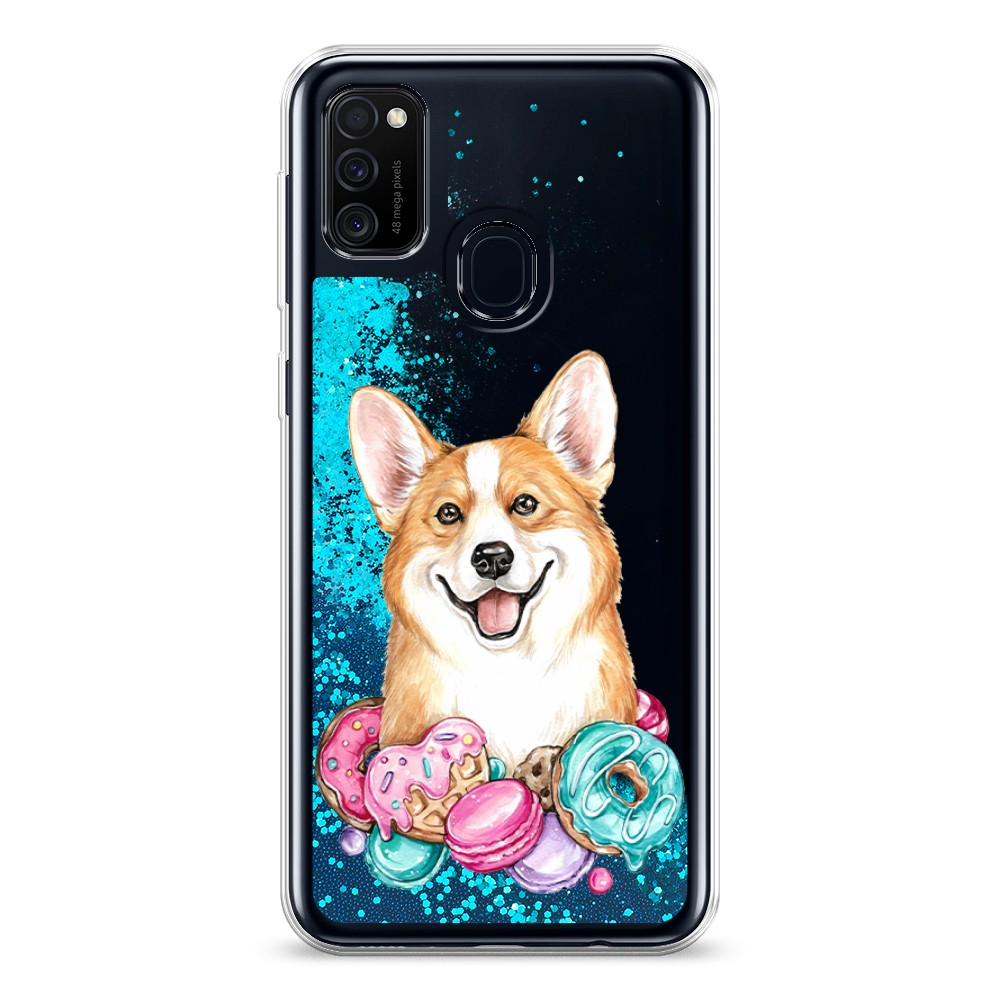 

Жидкий чехол с блестками "Корги и сладости" на Samsung Galaxy M30s, 29893-1