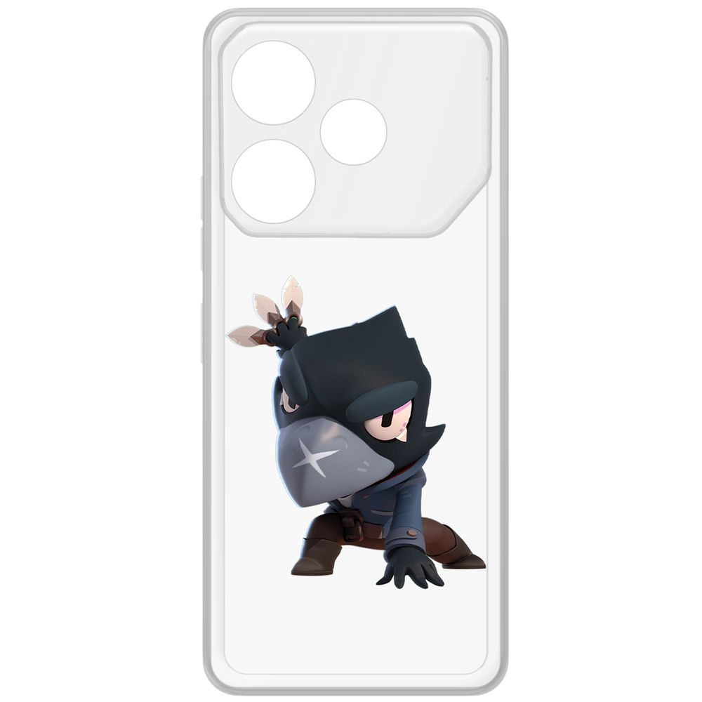 

Чехол-накладка Krutoff Clear Case Brawl Stars-Ворон для TECNO Pova 6, Прозрачный