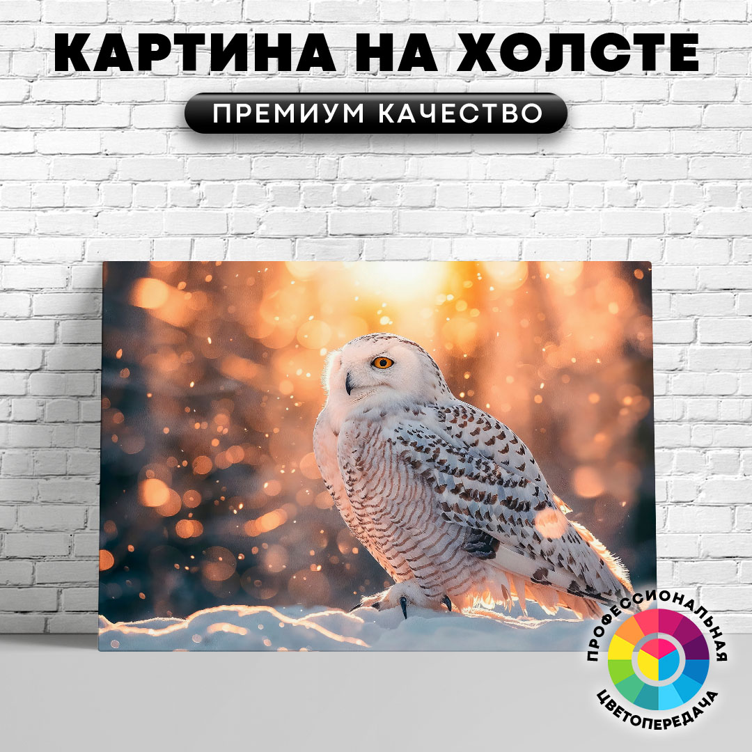 

Картина на холсте Белая сова 60х80 см, ЖСОВЫ