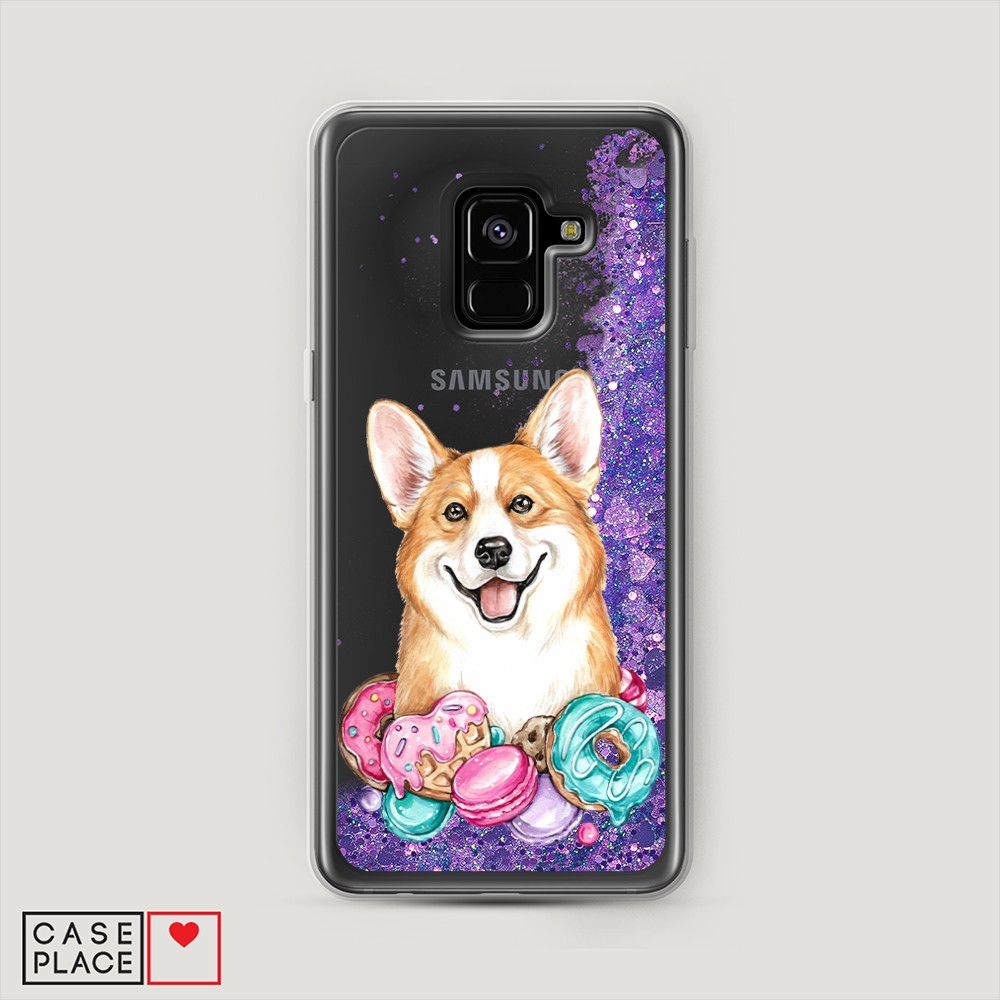 

Чехол Awog на Samsung Galaxy A8 2018 "Корги и сладости", Разноцветный, 25492-1