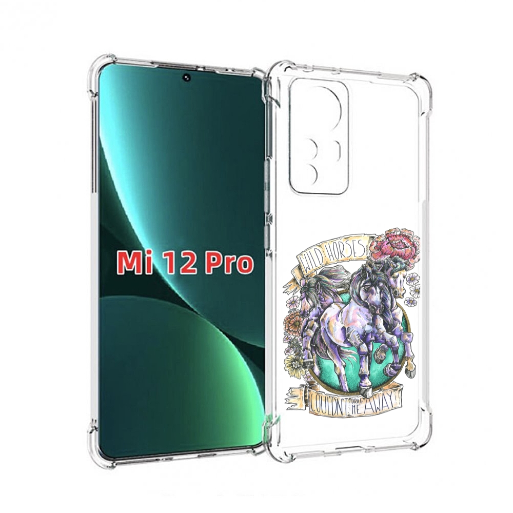 

Чехол MyPads рисунок коней в цветах для Xiaomi 12S Pro, Прозрачный, Tocco