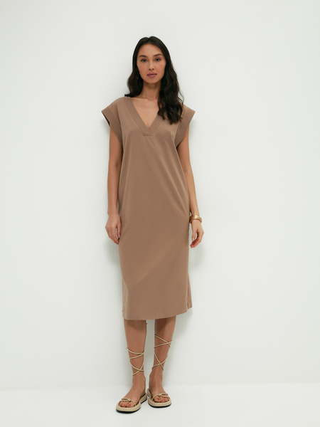 

Платье женское ZARINA 2265005505 бежевое XL, Бежевый, 2265005505