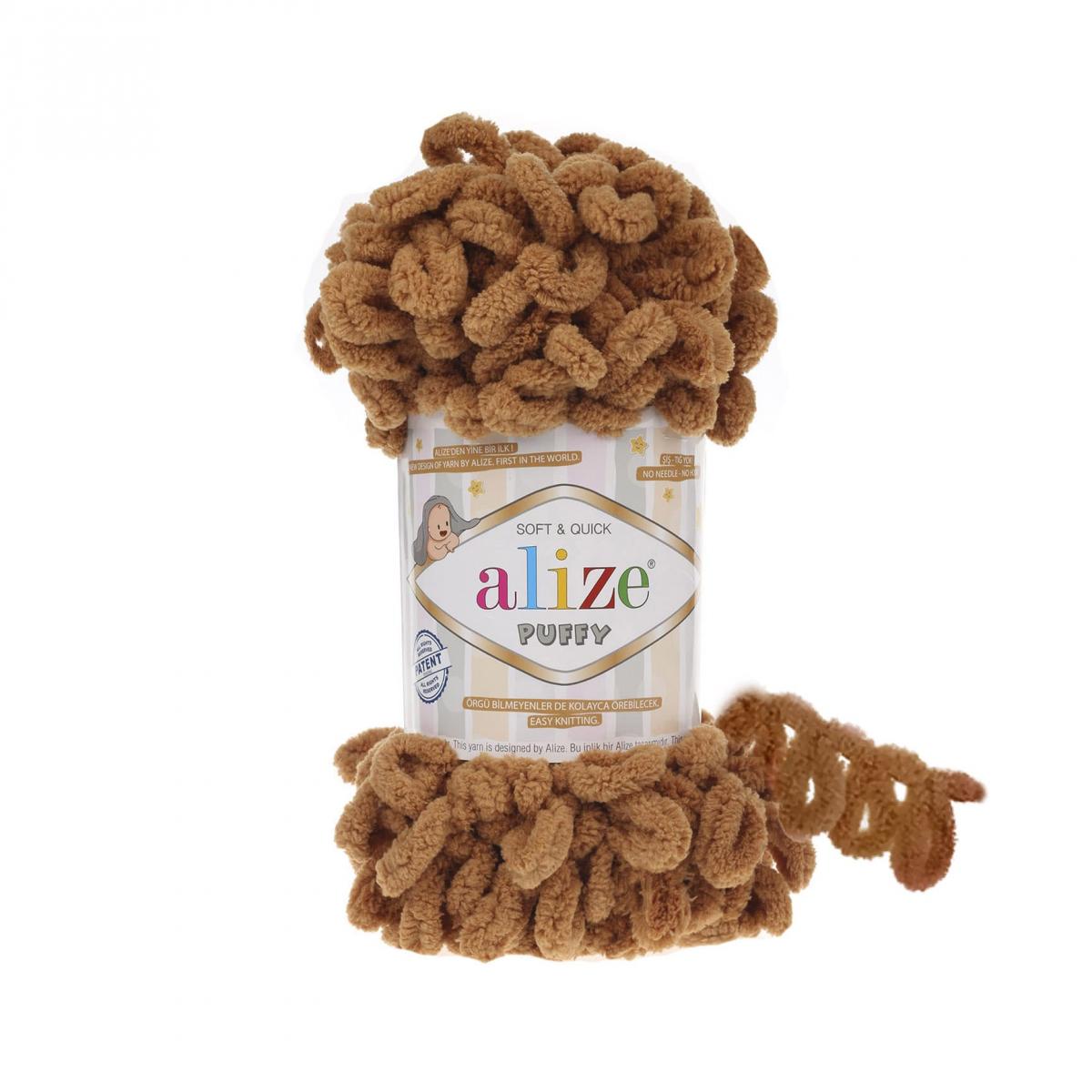 

Пряжа Alize Puffy (Пуффи) 179 верблюжий 100% микрополиэстер 100г 9м 5шт, Коричневый, Puffy
