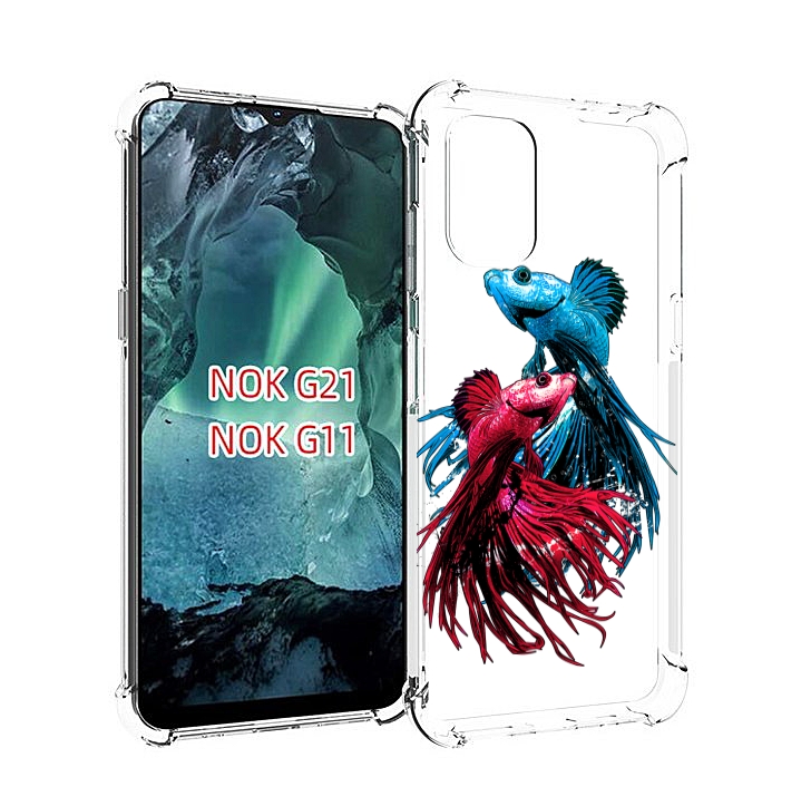 

Чехол Mypads Рыбы Петушки Для Nokia G11/G21, Прозрачный, Tocco
