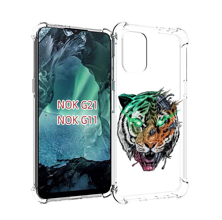 

Чехол Mypads Робо-Тигр Для Nokia G11/G21, Прозрачный, Tocco