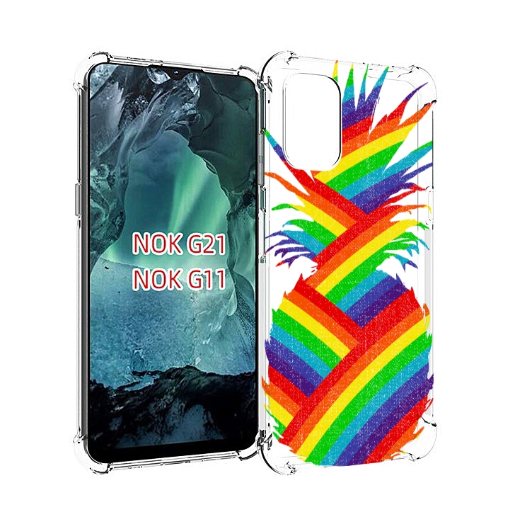 

Чехол Mypads Радужный Ананас Для Nokia G11/G21, Прозрачный, Tocco