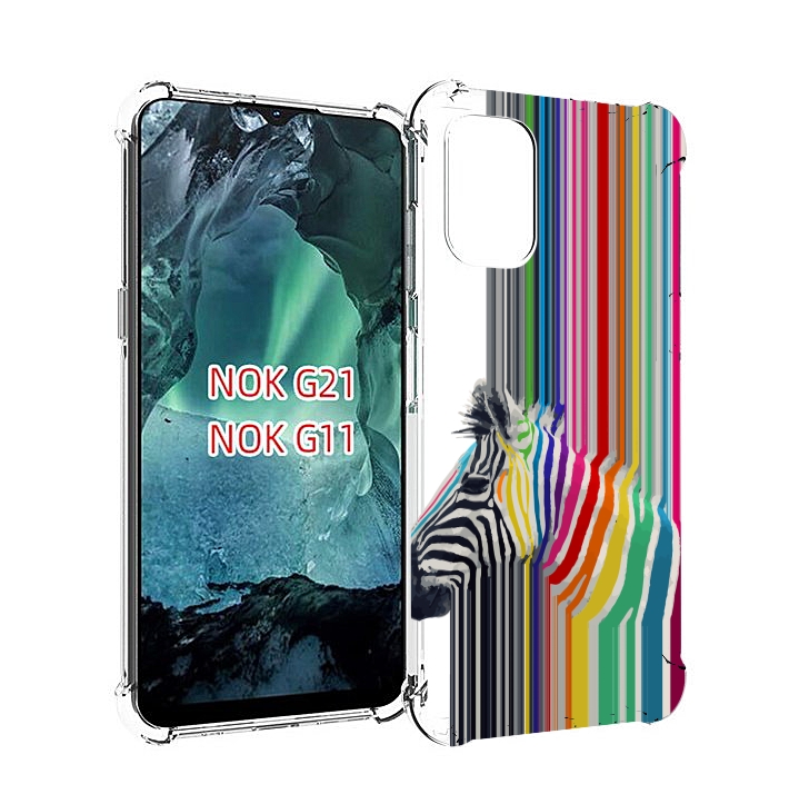 

Чехол Mypads Радужная Зебра Для Nokia G11/G21, Прозрачный, Tocco