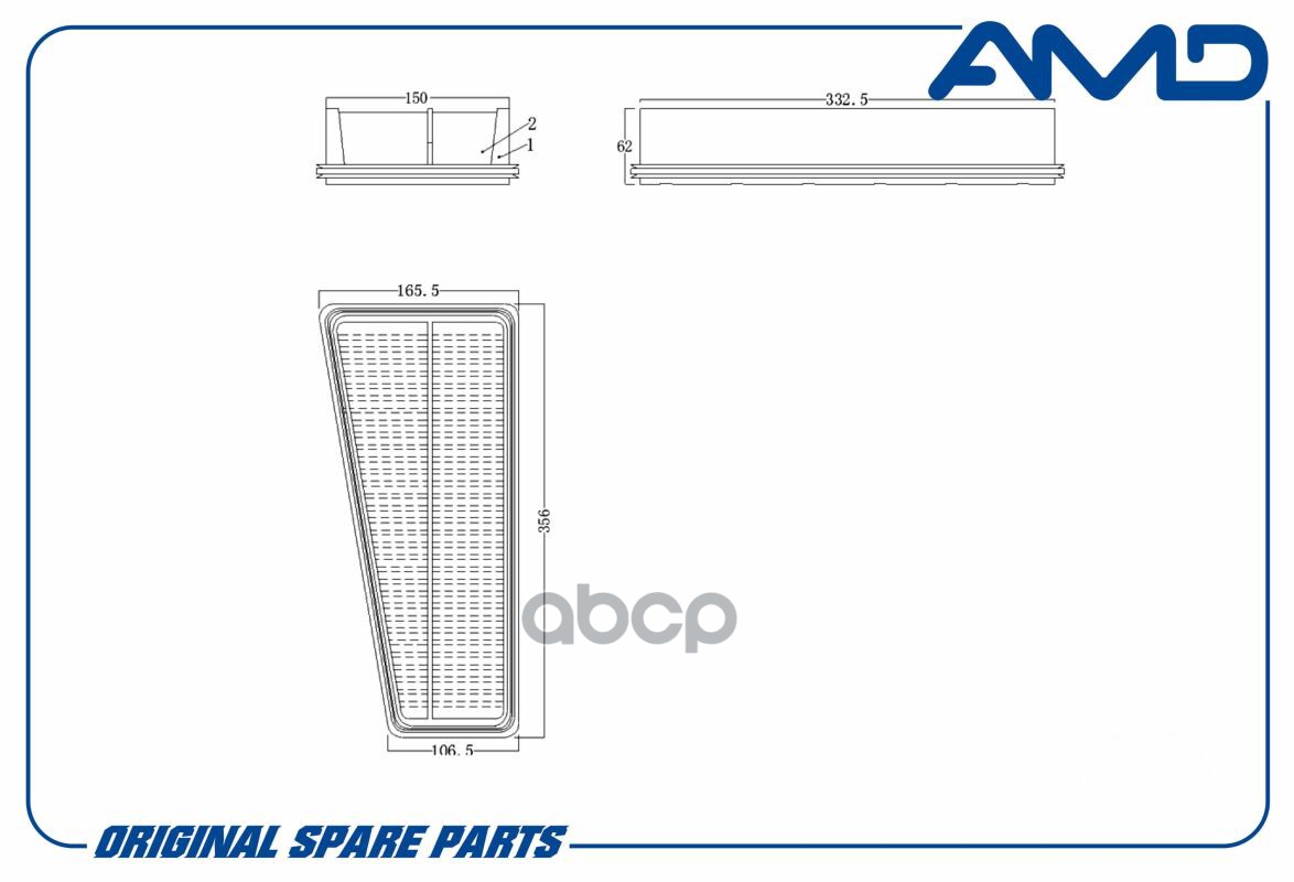 

AMD AMD.FA796 Фильтр возд. 17801-31090/AMD.FA796 TOYOTA (Land Cruiser Prado J120) (4,0) (2