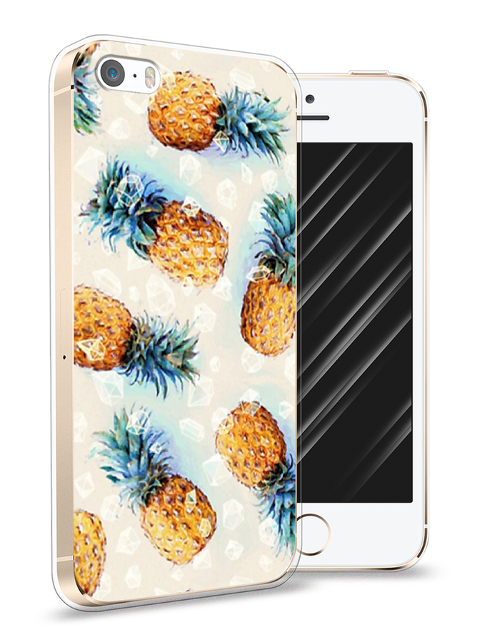 

Чехол Awog на Apple iPhone 5 / Айфон 5 "Ананасы", Разноцветный, 10350-3
