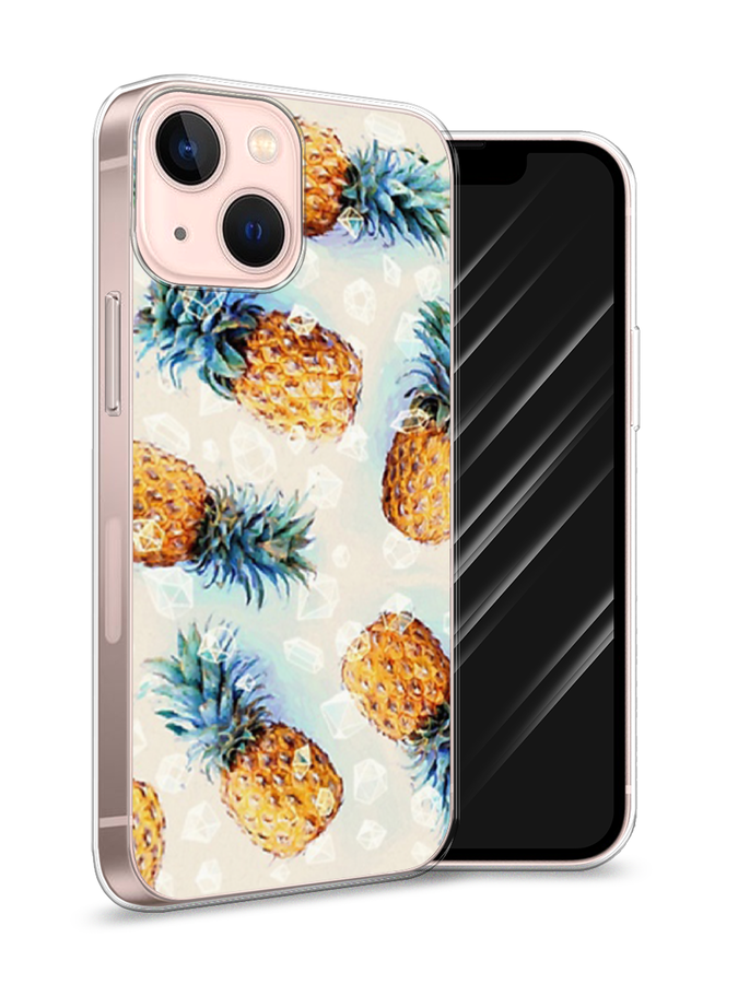 

Чехол Awog на Apple iPhone 13 mini / Айфон 13 mini "Ананасы", Разноцветный, 14150-3