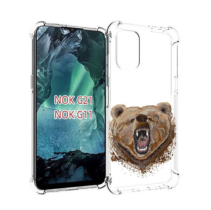 

Чехол Mypads Пиксельный Медведь Для Nokia G11/G21, Прозрачный, Tocco
