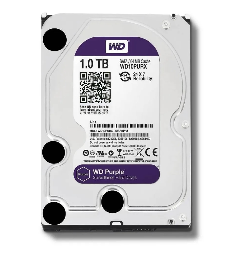 Жесткий диск WD Original SATA-III 1Tb WD10PURZ V eo Purple (5400rpm) 64Mb 3.5 100034536785