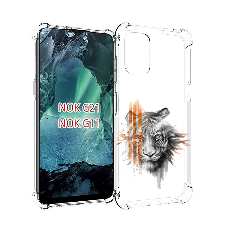 

Чехол Mypads Огненный Тигр Для Nokia G11/G21, Прозрачный, Tocco