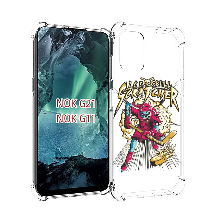 

Чехол MyPads нарисованный скелет хоккеист для Nokia G11 / G21, Прозрачный, Tocco
