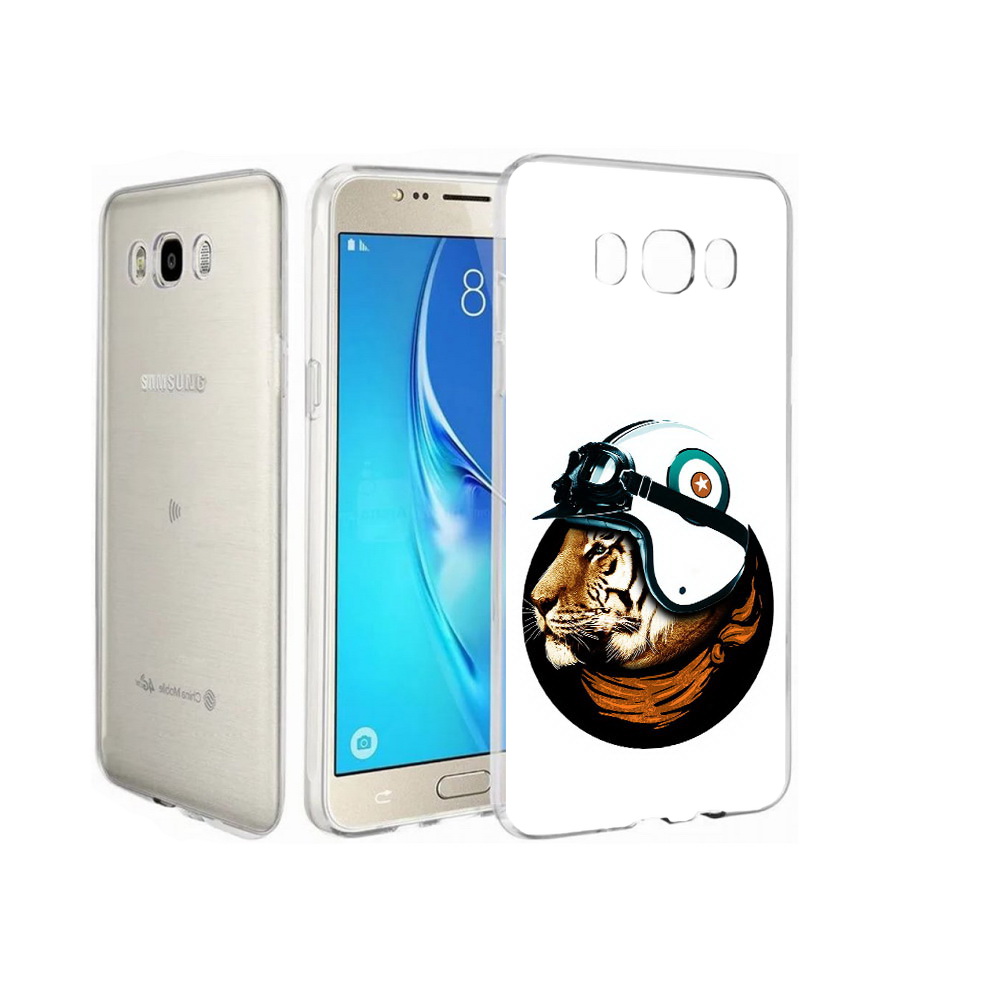 Чехол MyPads Tocco для Samsung Galaxy J7 Тигр в шлеме