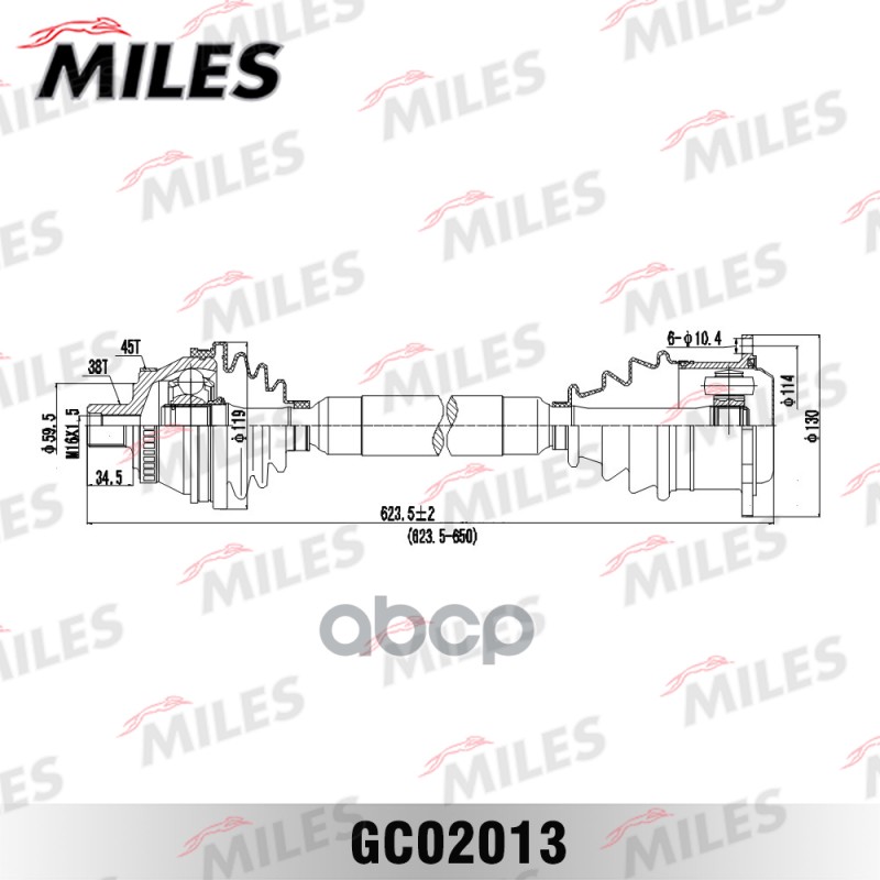 

Привод В Сборе Audi A4/Vw Passat 1.9td-2.8 97-00 Прав. (Abs) Miles арт. gc02013, GC02013