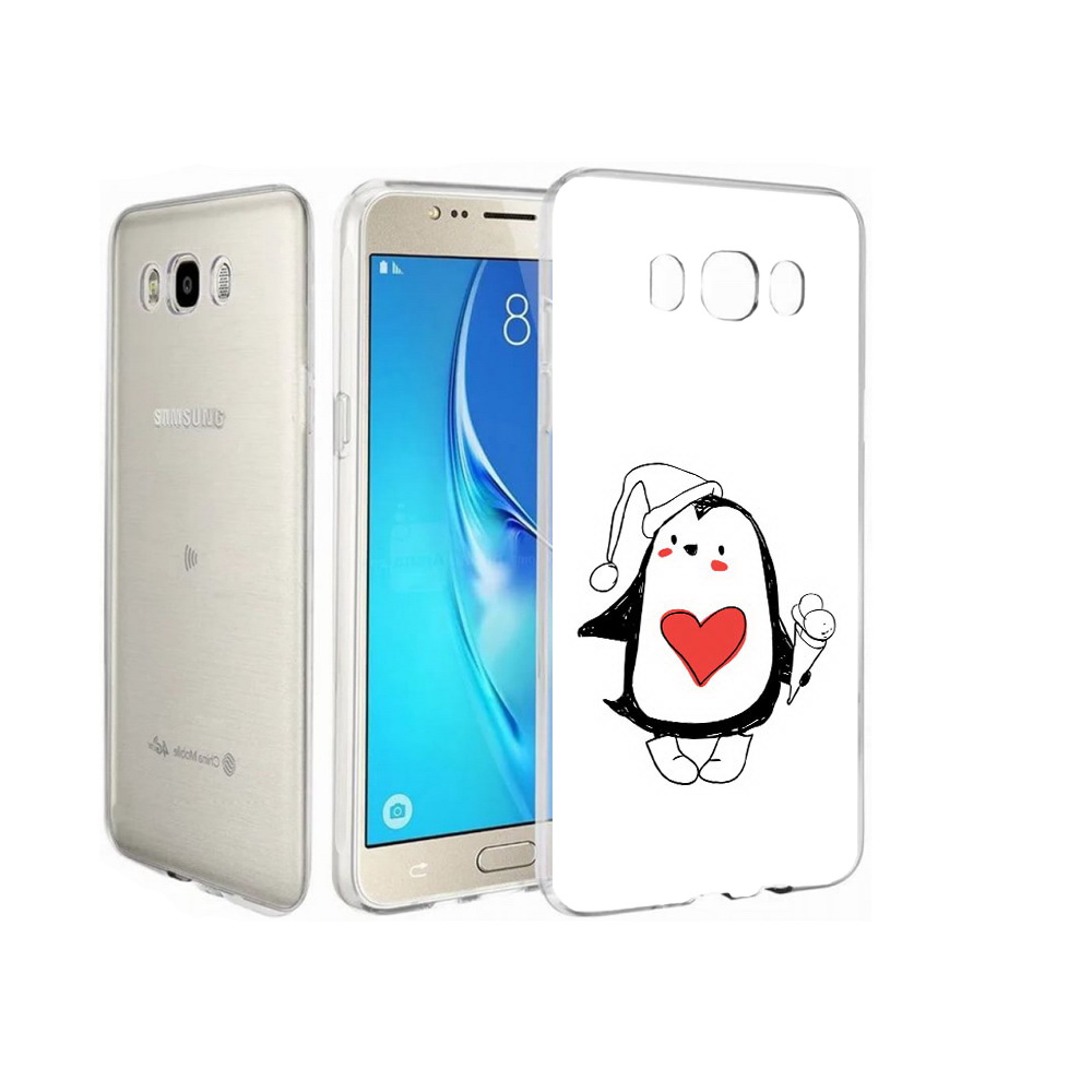 

Чехол MyPads Tocco для Samsung Galaxy J7 Пингвин с мороженым, Прозрачный, Tocco