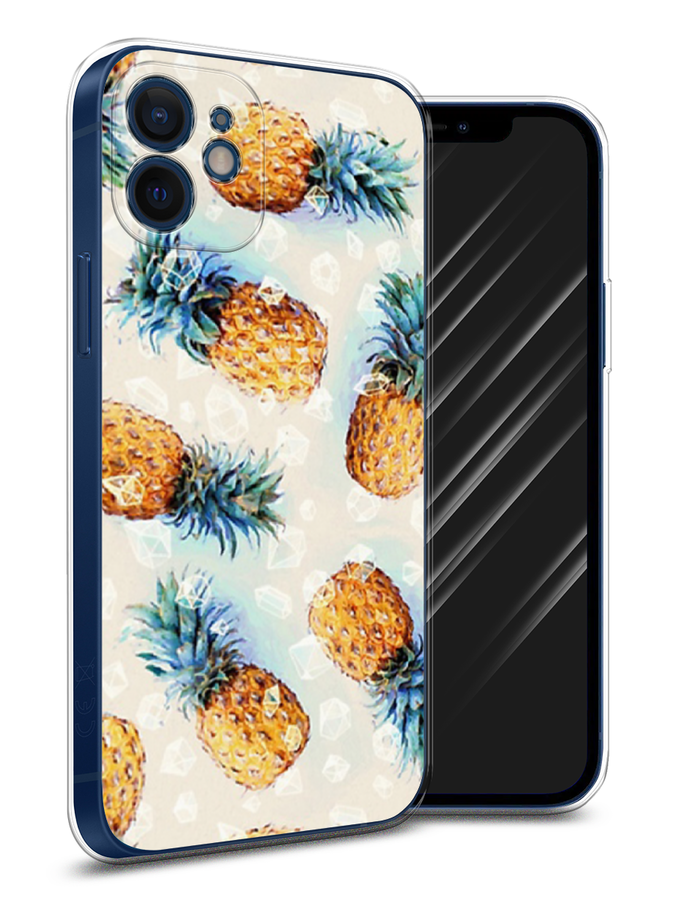 

Чехол Awog на Apple iPhone 12 mini / Айфон 12 mini "Ананасы", Разноцветный, 12650-3