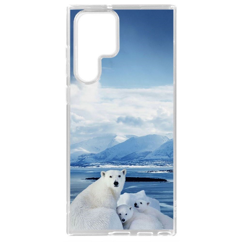 

Чехол-накладка Krutoff Clear Case Полярные медведи для Samsung Galaxy S22 Ultra (S908), Прозрачный