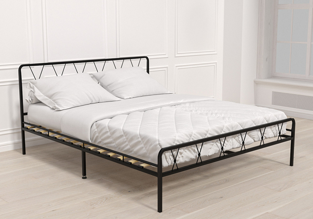 

Кровать металлическая Нонтон Briana, 160х200, черный шагрень