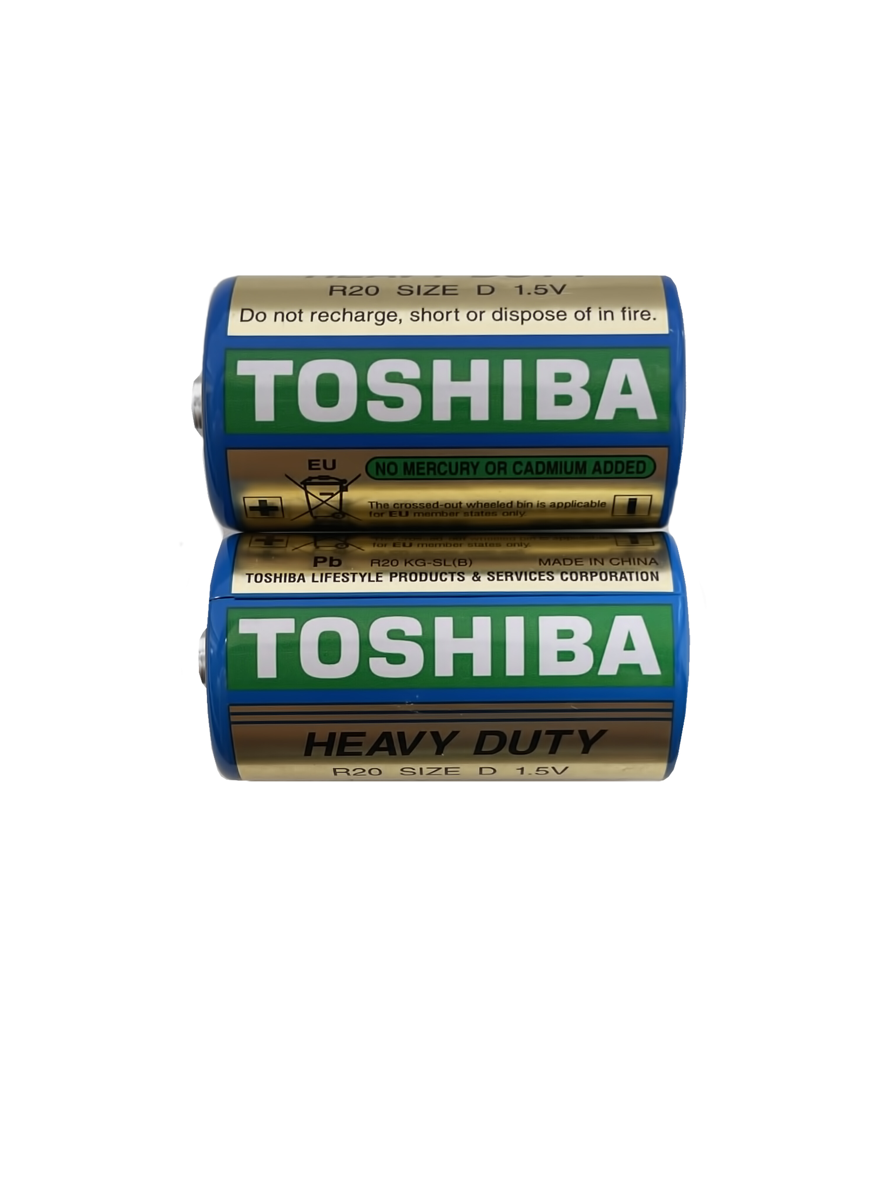 Батарейки Toshiba R20 солевые (zinc) БОЧКА Heavy Duty (2шт) D 1,5V