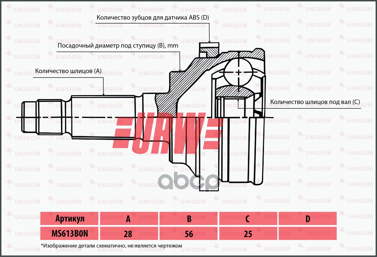 

Шрус Привода Urw URW арт. MS613B0N, MS613B0N