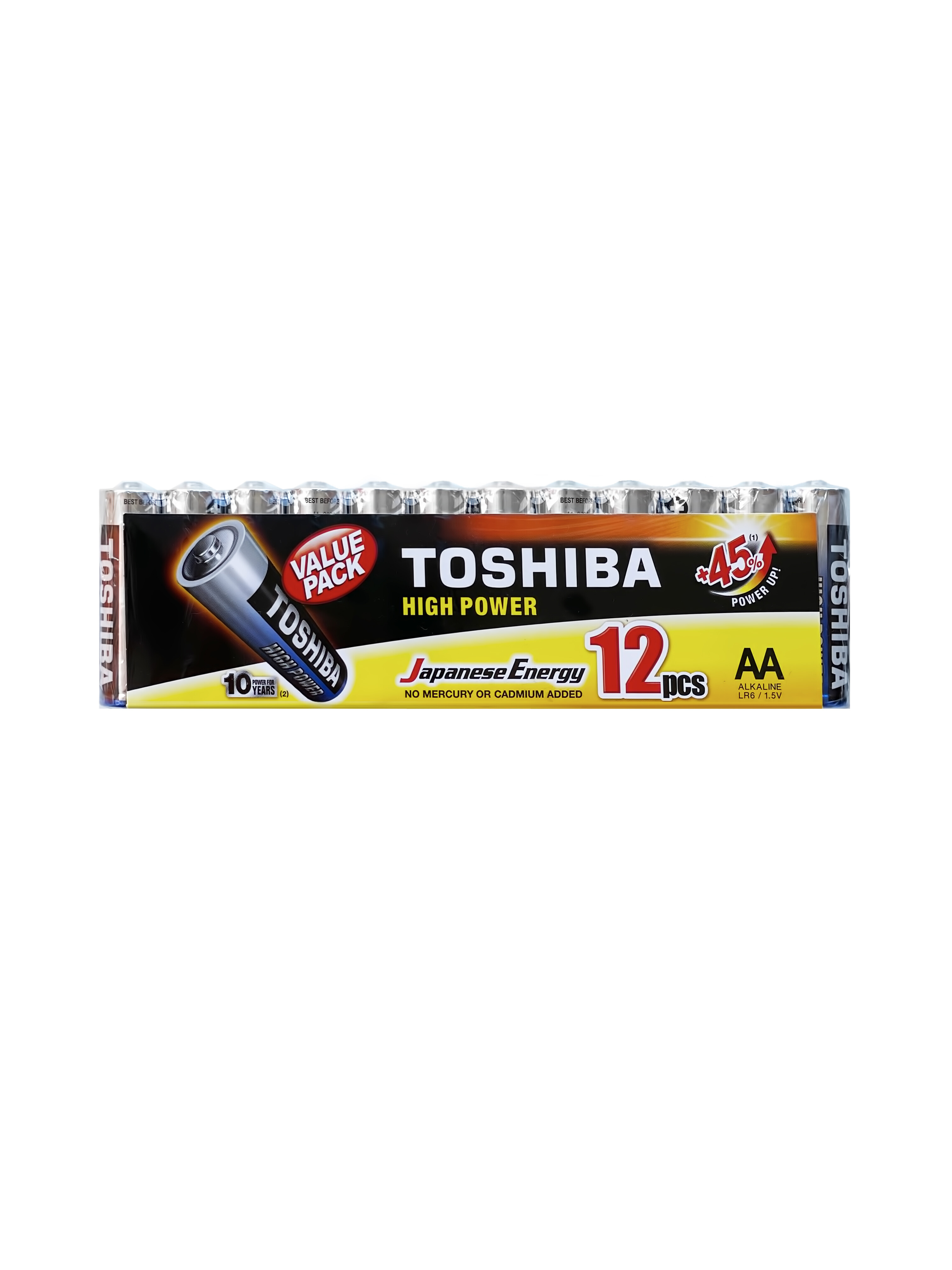 Батарейки Toshiba LR6 щелочные (alkaline) ПАЛЬЧИК High Power (12шт) AA 1,5V