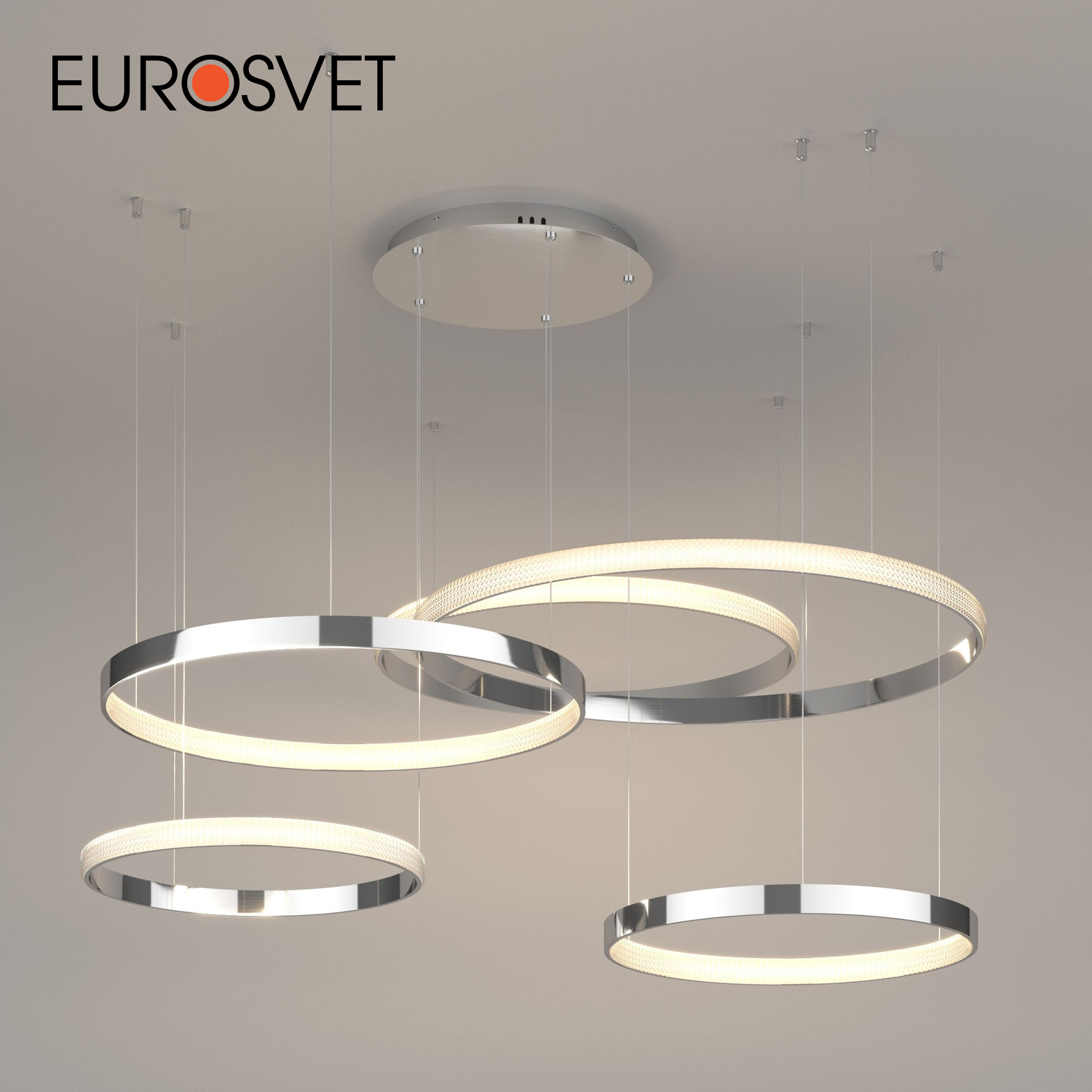 

Умная подвесная светодиодная люстра Eurosvet Posh 90275/5 хром MiniMir Home