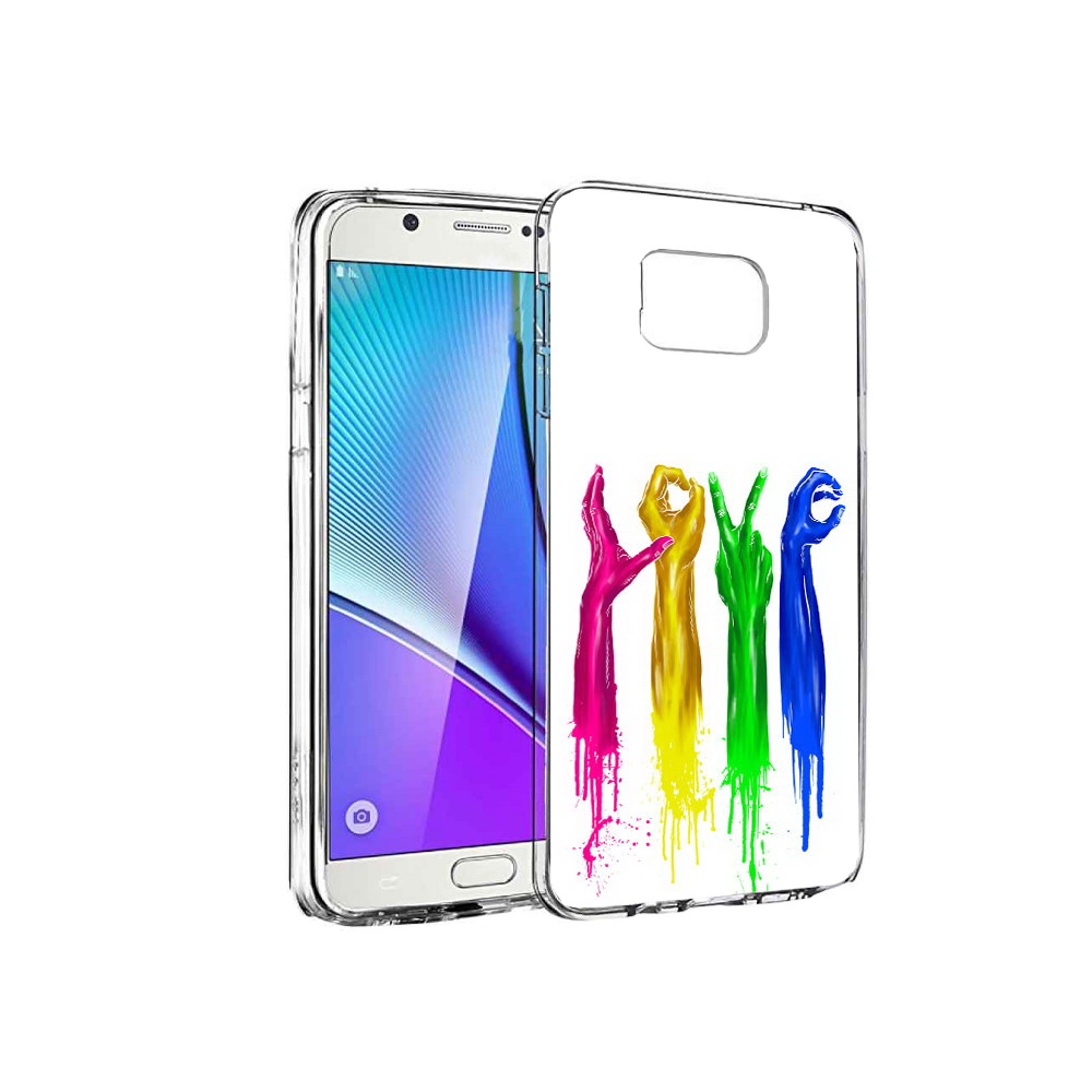 

Чехол MyPads Tocco для Samsung Galaxy Note 5 яркие руки love, Прозрачный, Tocco