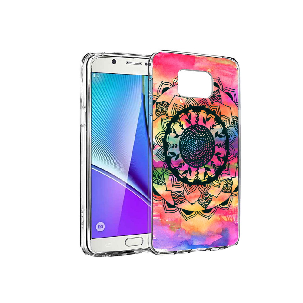 Чехол MyPads Tocco для Samsung Galaxy Note 5 яркая абстракция круглый цветок