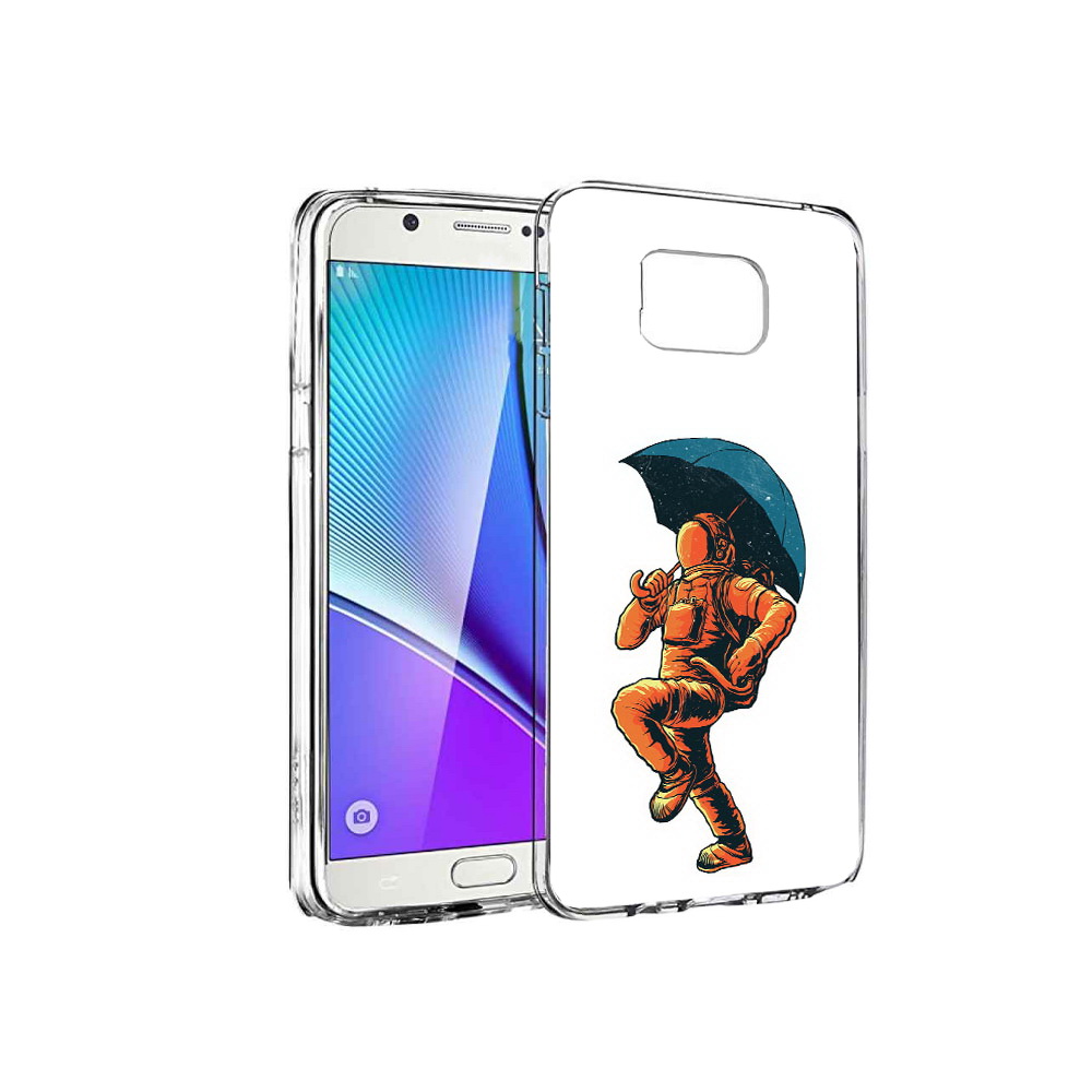 Чехол MyPads Tocco для Samsung Galaxy Note 5 шагающий космонавт с зонтом